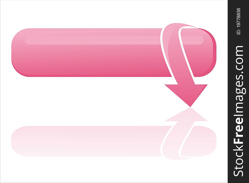 Glossy pink banner with arrow