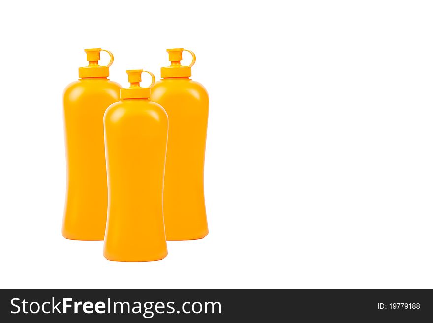 Group of Detergent bottle isolated on white background