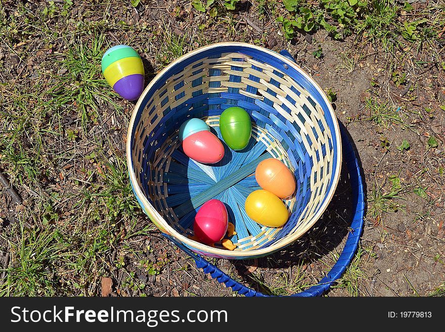 A basket of Easter eggs