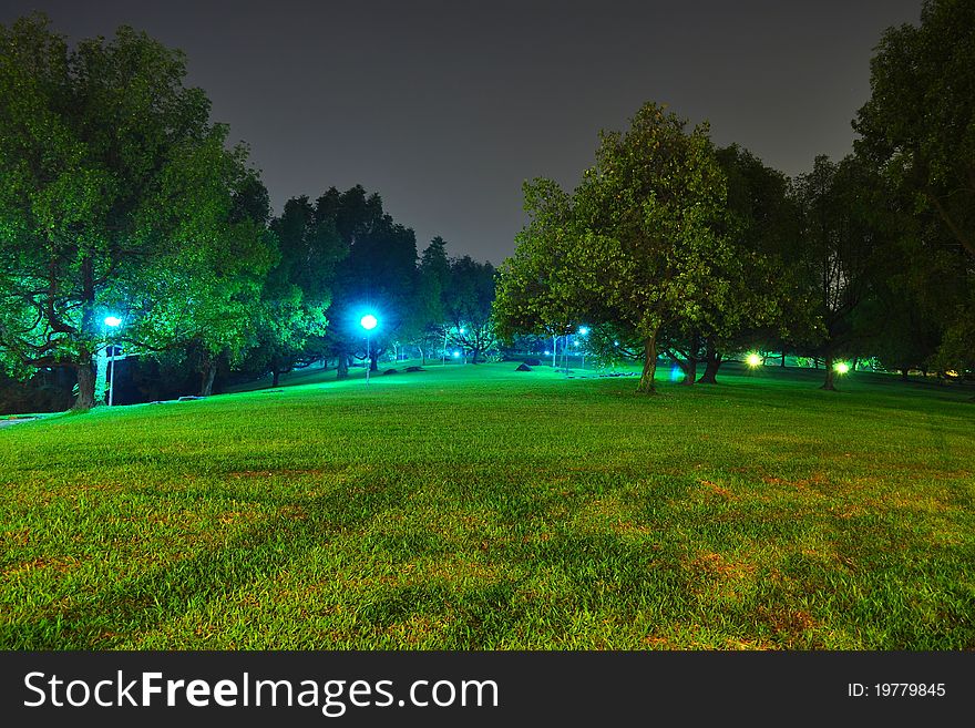 Peaceful Park By Night