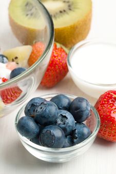Fruites Mix With Cream Royalty Free Stock Photos