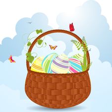 Easter Egg Basket Royalty Free Stock Image Easter Egg Basket Royalty Free Stock Image
