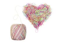 Multicolored Heart Of Yarns Royalty Free Stock Image Multicolored Heart Of Yarns Royalty Free Stock Image