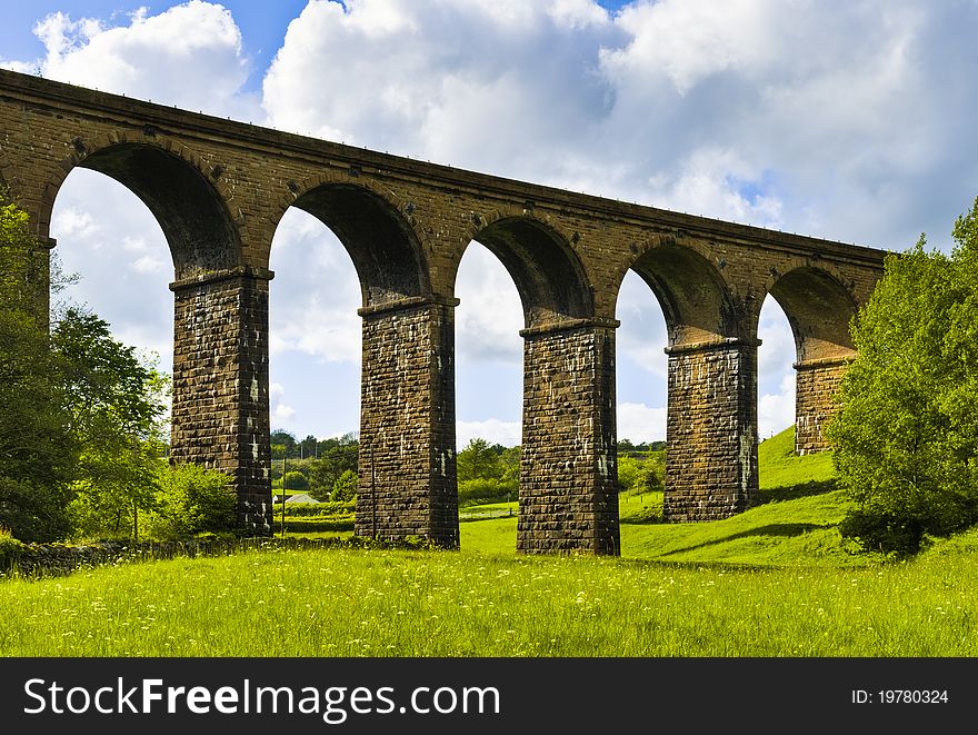 A view of lowgill viaduct and meadow, on the Dales Way, Cumbria, England