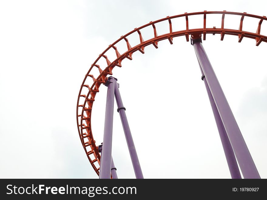 Rollercoaster in thailand on in the morning