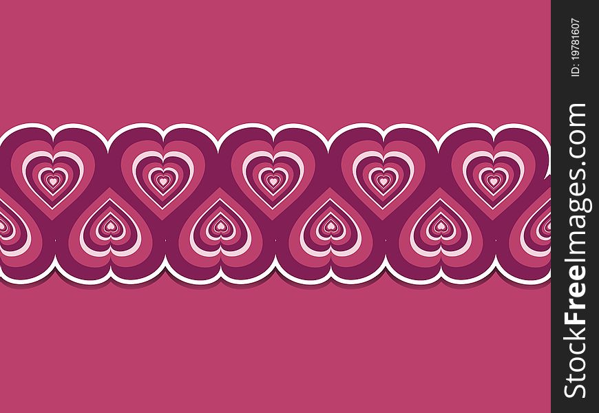 Retro valentine hearts