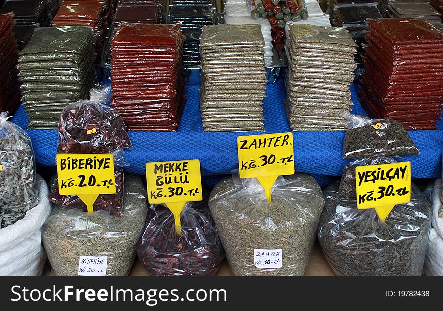 A view of spice market. It is popular market in Turkey.