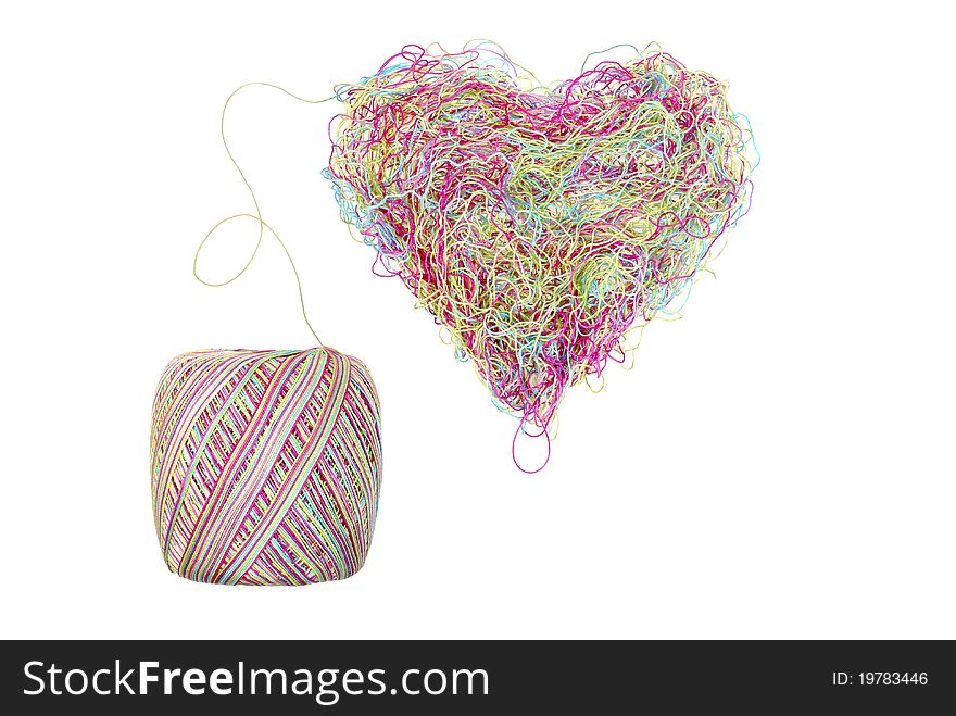 Multicolored Heart Of Yarns