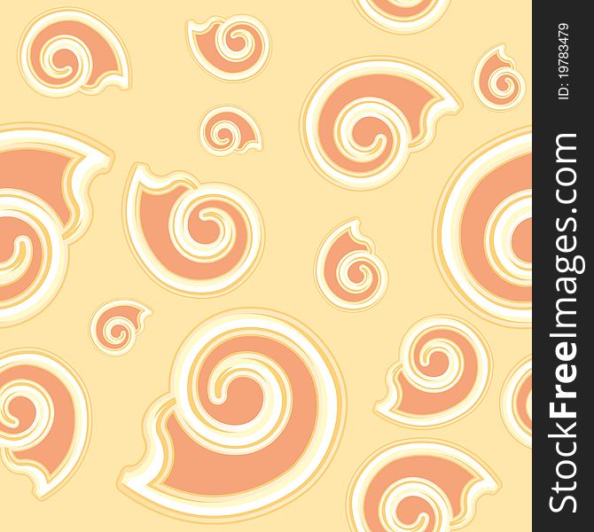 Cartoon beige seamless texture of a shell. Cartoon beige seamless texture of a shell