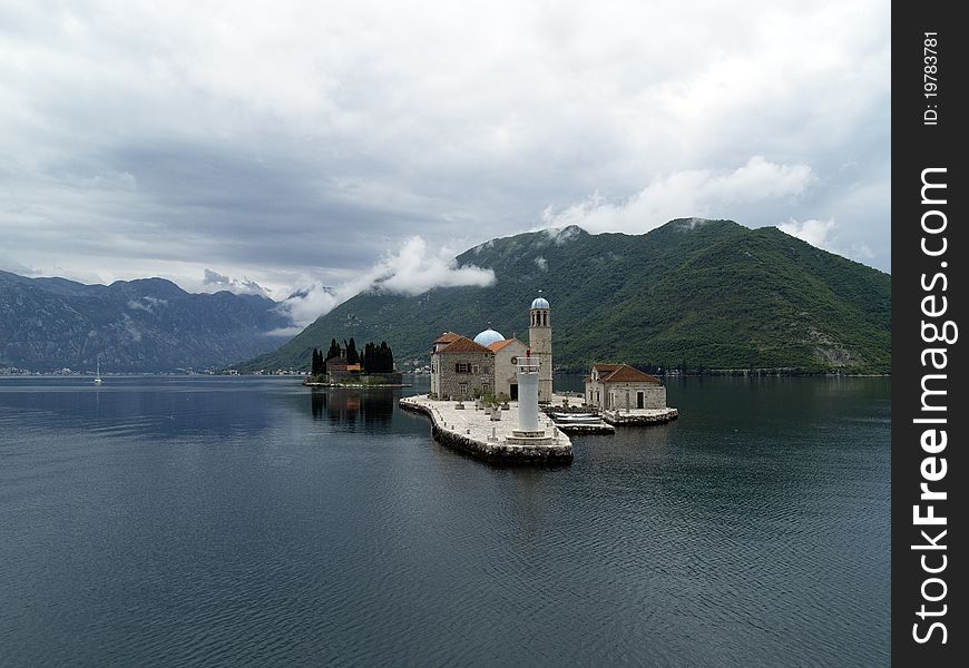 Gospa Od Skprjela and Sveti Djordje islands. Kotor bay, Montenegro. Gospa Od Skprjela and Sveti Djordje islands. Kotor bay, Montenegro