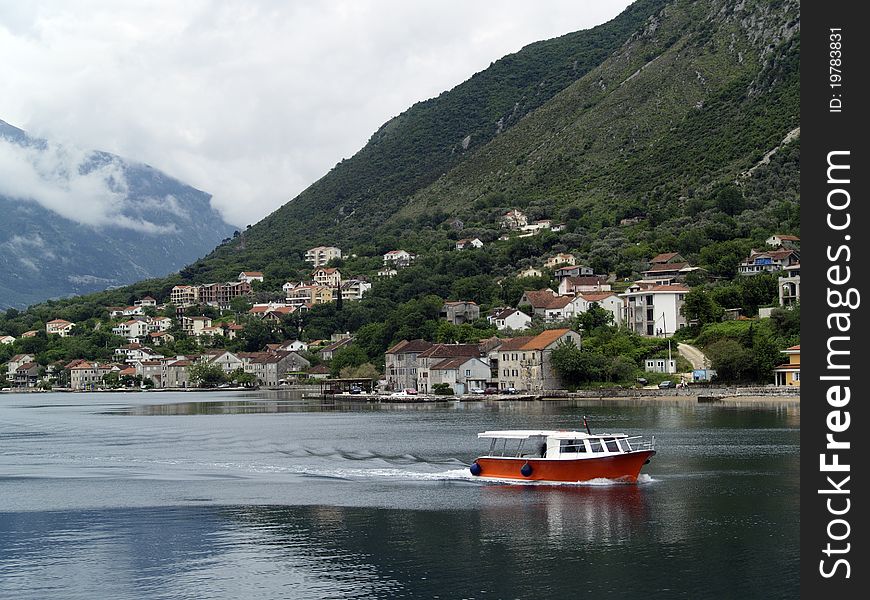 Kotor bay seaview daytime spring long focus