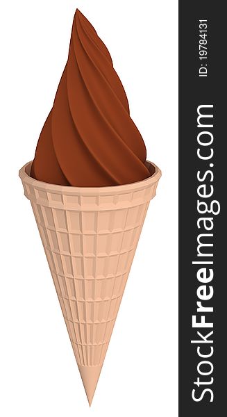 Ice cream isolated over white 3d illustration