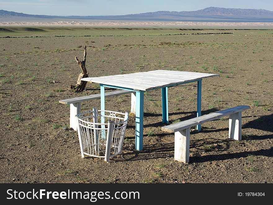 Table in the desert, Mongolia