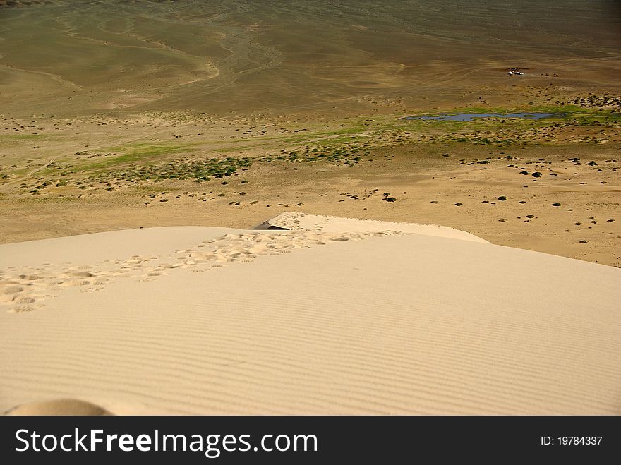 Landscape in the desert of Gobi, in Mongolia. Landscape in the desert of Gobi, in Mongolia