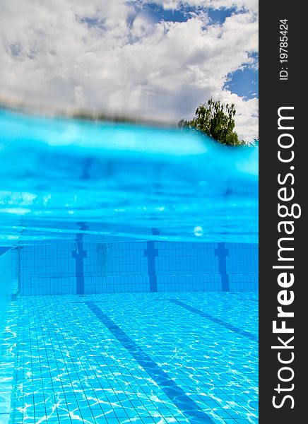 Sky and clouds over swimming pool. Sky and clouds over swimming pool