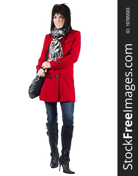 Woman In Red Coat