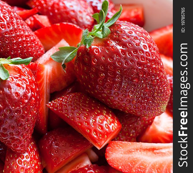 A bowl full of fresh strawberries