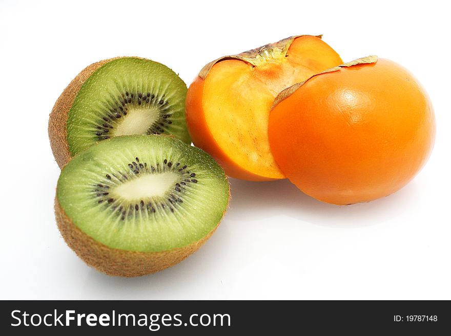 Kiwi & kaki fruit sweet and healthy food