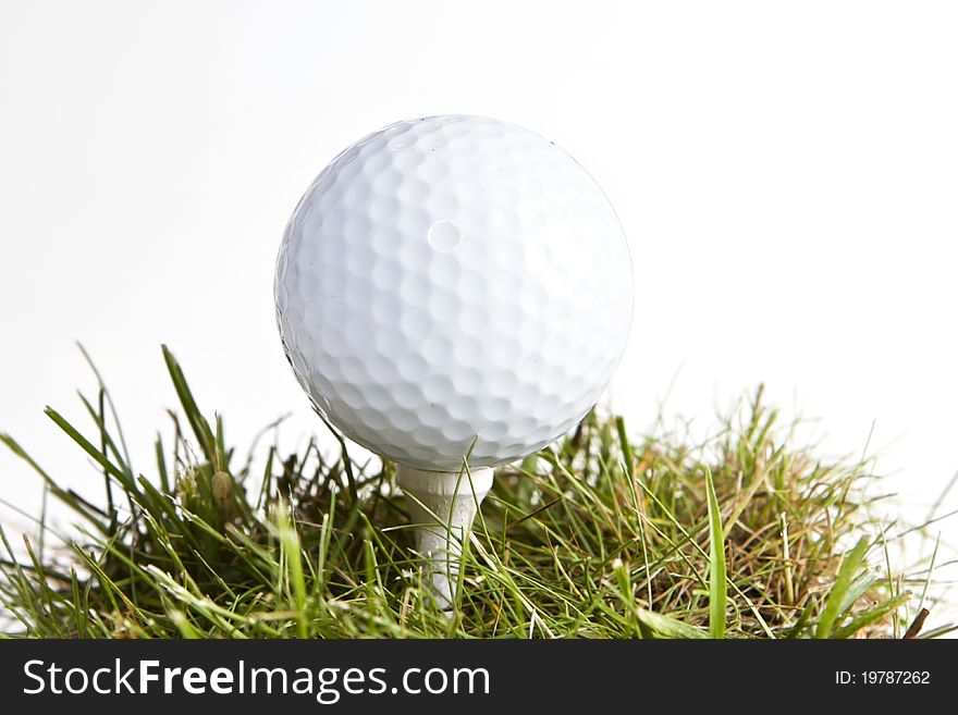 Concept image of golf on white background