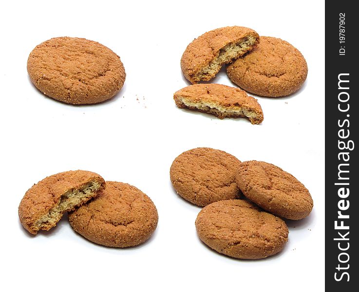 Cookies for lunch on white background
