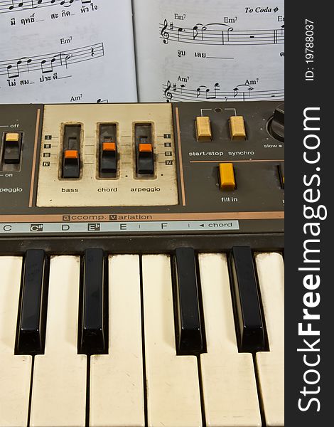 Electronic Piano Keyboard   With Music Score.