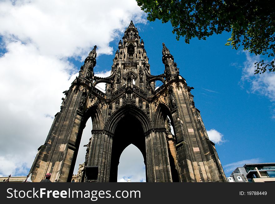 The scott monument in edinburgh in scotland. The scott monument in edinburgh in scotland