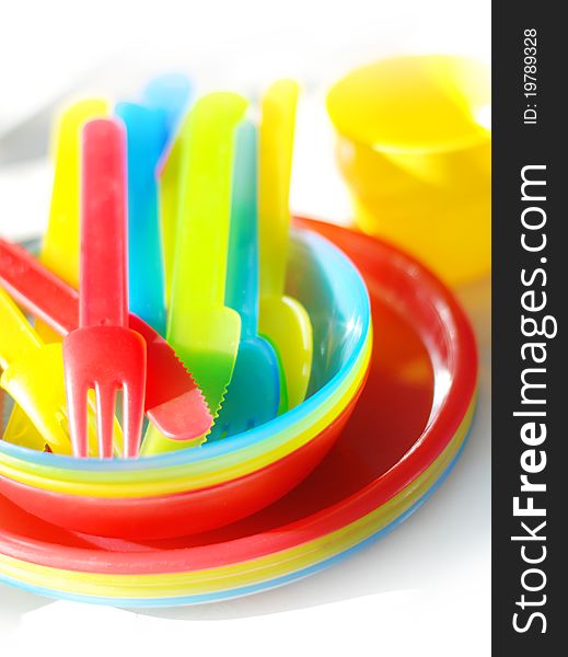 Arrangement of casual eating utensils. Arrangement of casual eating utensils