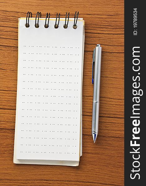 Blank Notepad With Pen