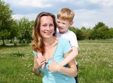 Mother With Her Son Outdoors Stock Photos Mother With Her Son Outdoors Stock Photos