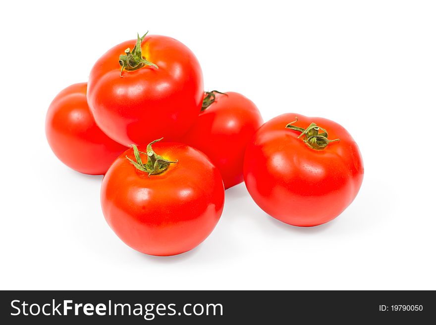 Tomatoes isolated on white background. Studio photo