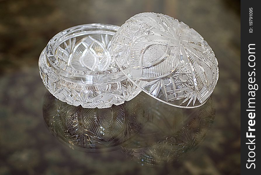 Glass oriental style ball-shaped box for jewellery. Glass oriental style ball-shaped box for jewellery