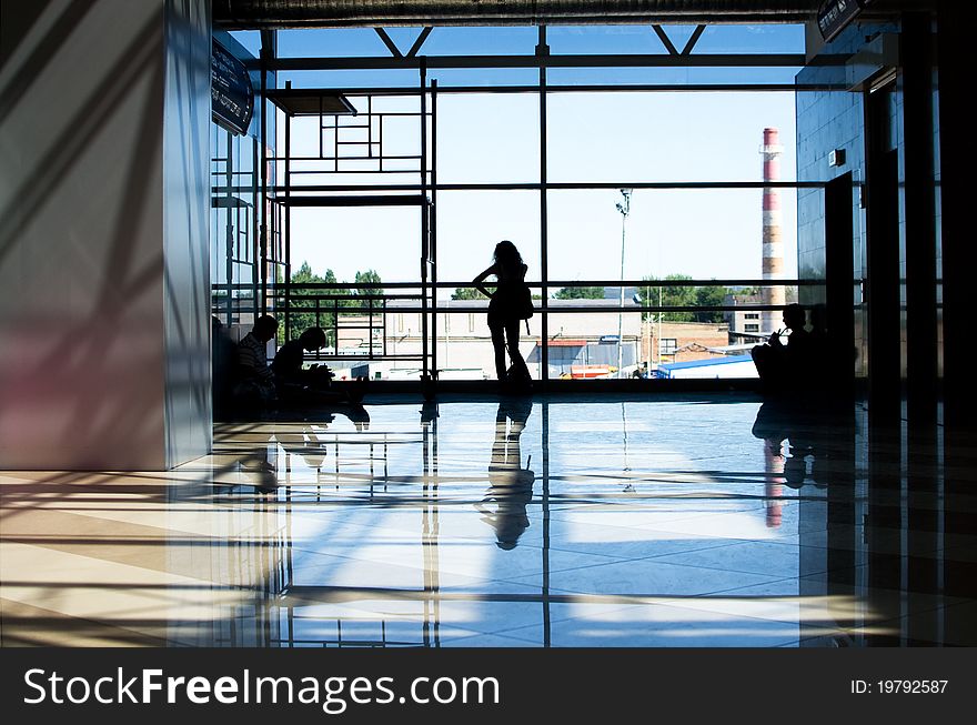 People waiting in the airport