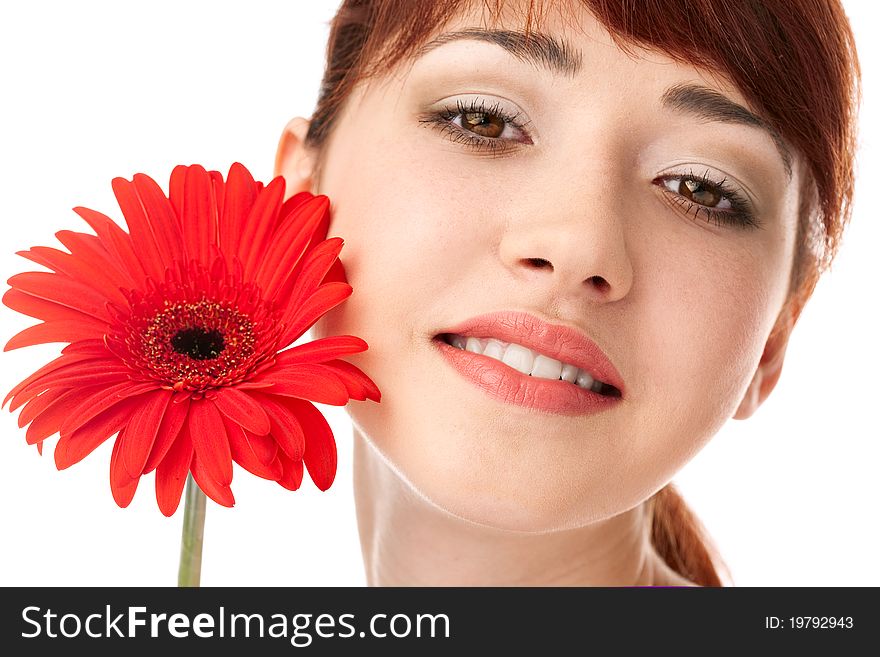 Beauty woman with flower