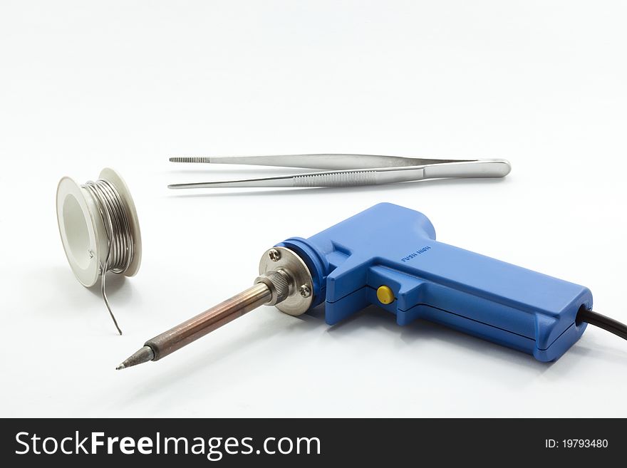 An electric soldering gun using in electronics work