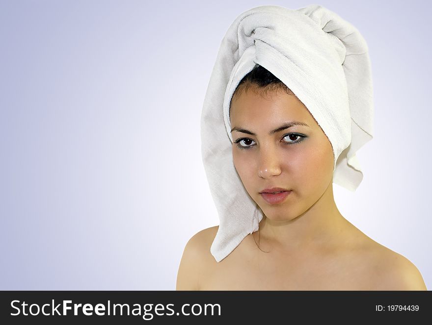Attractive young girl after taking bath. Attractive young girl after taking bath