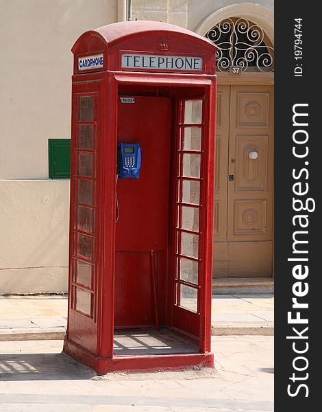 Telephone box in Valetta / Malta. Telephone box in Valetta / Malta