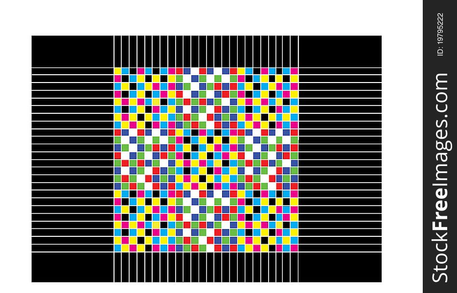 Funny checkered background with white lines on black background