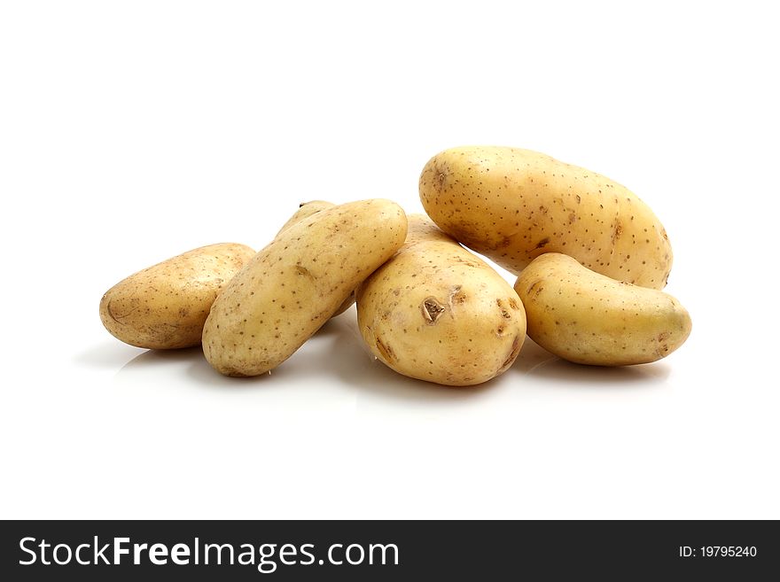Fresh Potatoes Isolated On A White Background