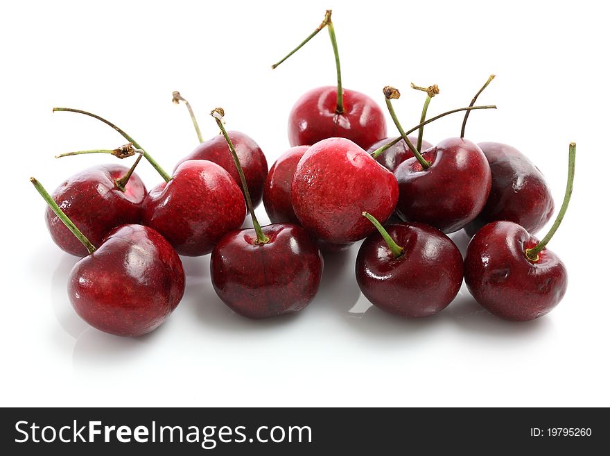 Cherries isolated on white background thank for your support