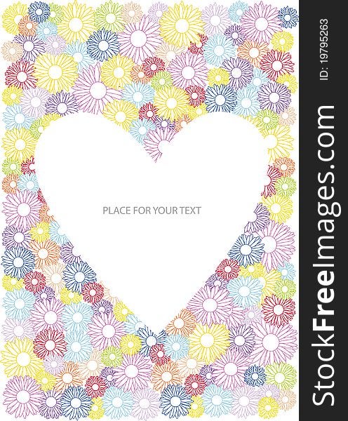 Abstract Background With Many Color Flower Silhoue