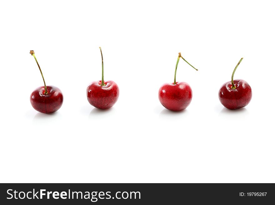 Cherries Isolated On White Background