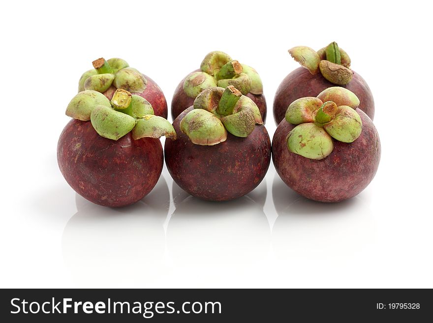 Mangosteen isolated in white background thank for your support