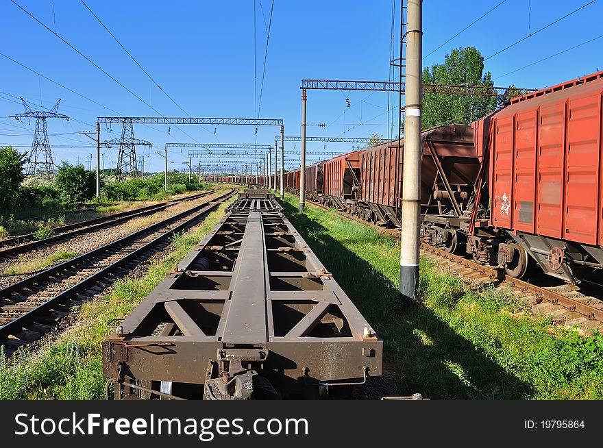 The train cart and wagons. The train cart and wagons