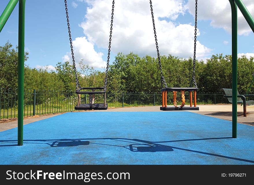 Swing seat and children playground. Swing seat and children playground