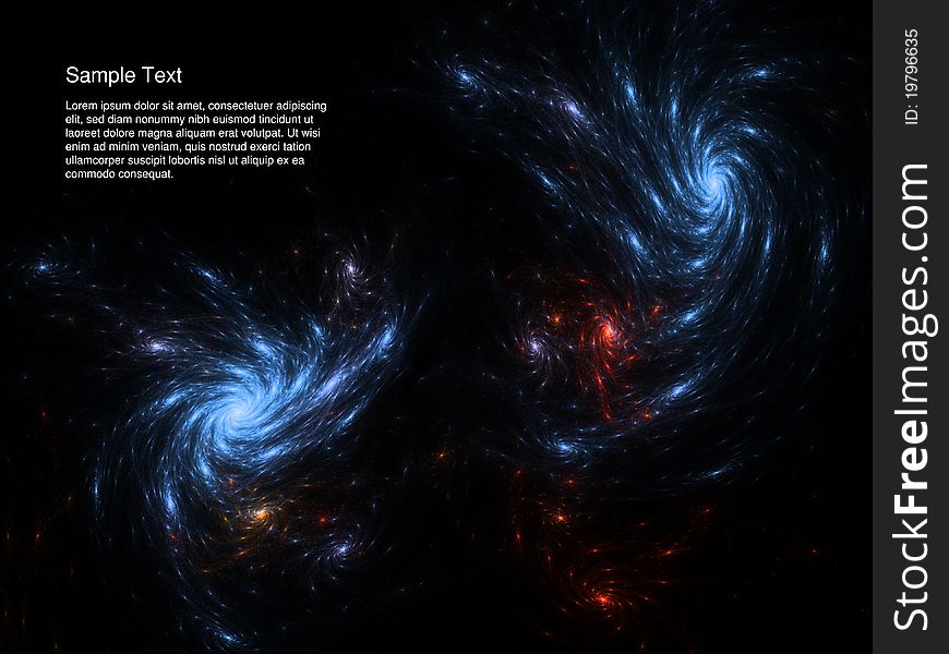 Dynamic interplay of motion forms in three dimensional space on the subject of space technologies, science  and progress. Dynamic interplay of motion forms in three dimensional space on the subject of space technologies, science  and progress