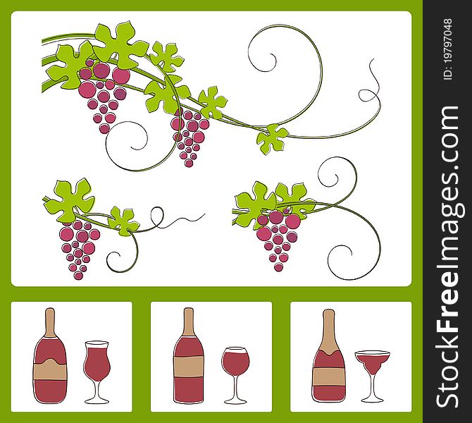 Grape design elements.