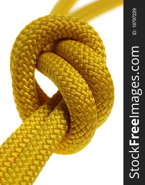 A knot on double yellow rope