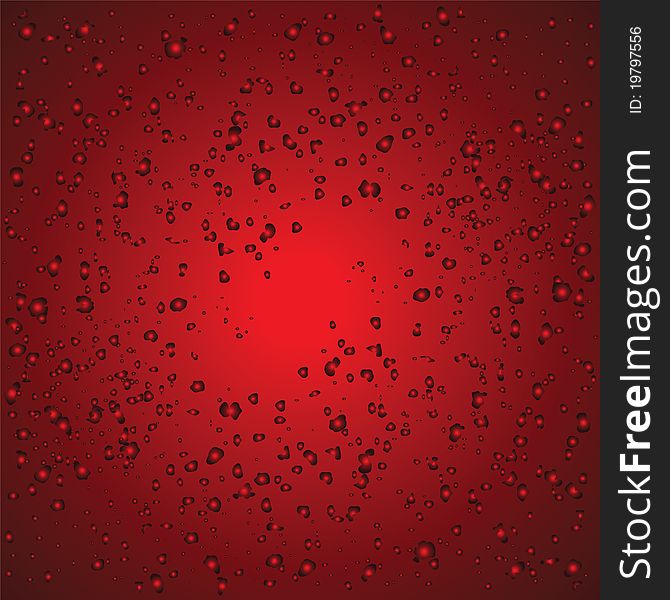 Red background with many drops