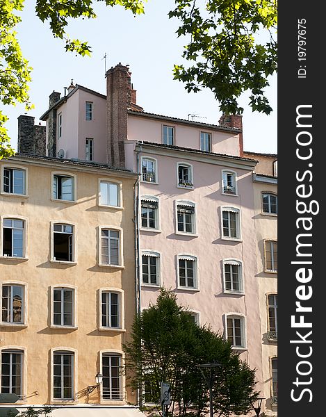 Resident buildings in the city centre of Lyon, France. Resident buildings in the city centre of Lyon, France.