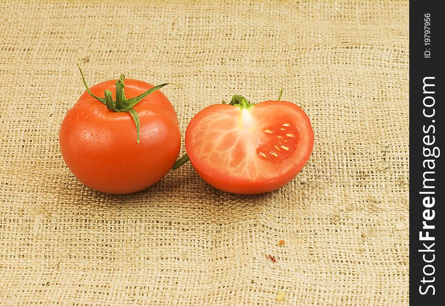 Red sliced very tasty tomatoes